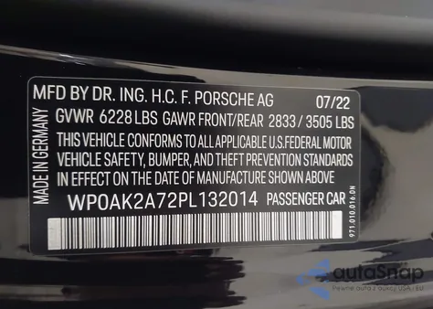 2023 Porsche Panamera E-Hybrid 4S из США, поврежденный, VIN WP0AK2A72PL132014